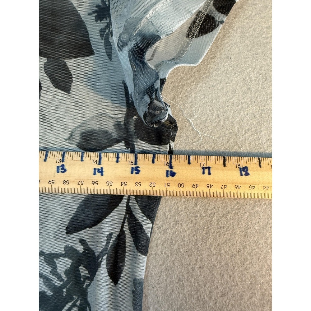 Brentwood Dress Womens Small Gray Floral Mesh Sheer Maxi T Shirt Casual - Picture 8 of 14